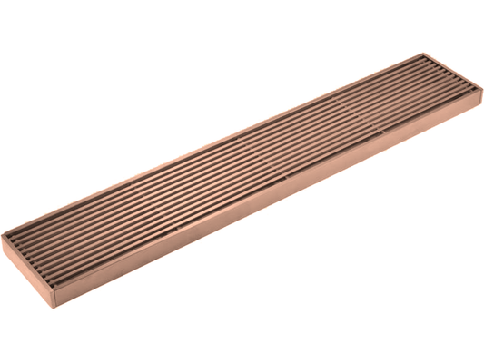 Custom SS316 Wedge Wire Linear Floor Grate Brushed Copper VII