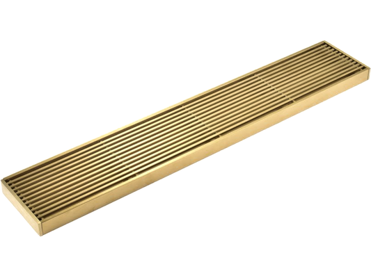 Custom SS316 Wedge Wire Linear Floor Grate Brushed Gold VII