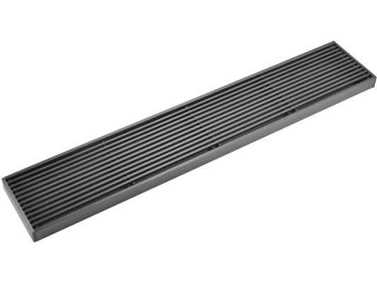 Custom SS316 Wedge Wire Linear Floor Grate Gun Metal VII