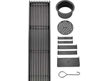 Custom SS316 Wedge Wire Linear Floor Grate Matte Black VII