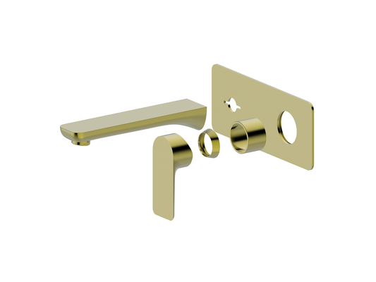 Ash Wall Basin/Bath Mixer Brushed Gold