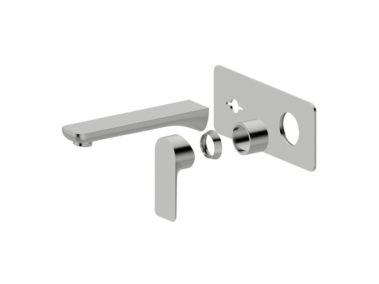 Ash Wall Basin/Bath Mixer Brushed Nickel