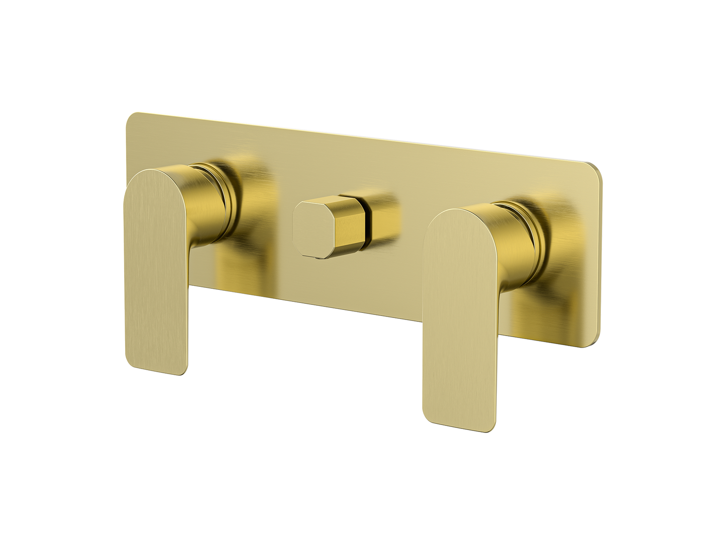 Ash Twin Shower / Bath Mixer with Centre Diverter Trim Kit