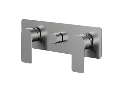 Ash Twin Shower / Bath Mixer with Centre Diverter Trim Kit