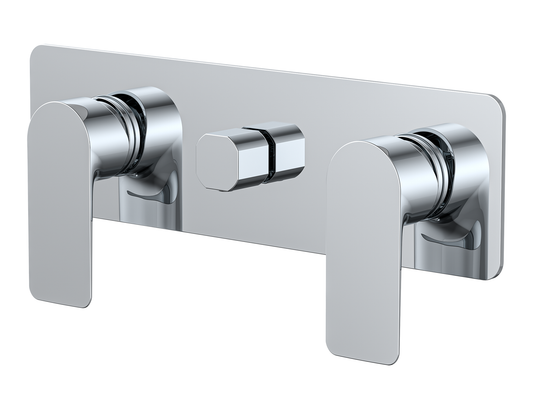Ash Twin Shower / Bath Mixer with Centre Diverter Chrome