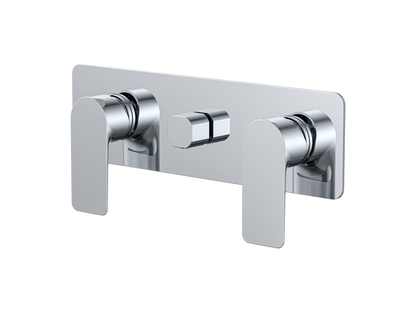 Ash Twin Shower / Bath Mixer with Centre Diverter Trim Kit