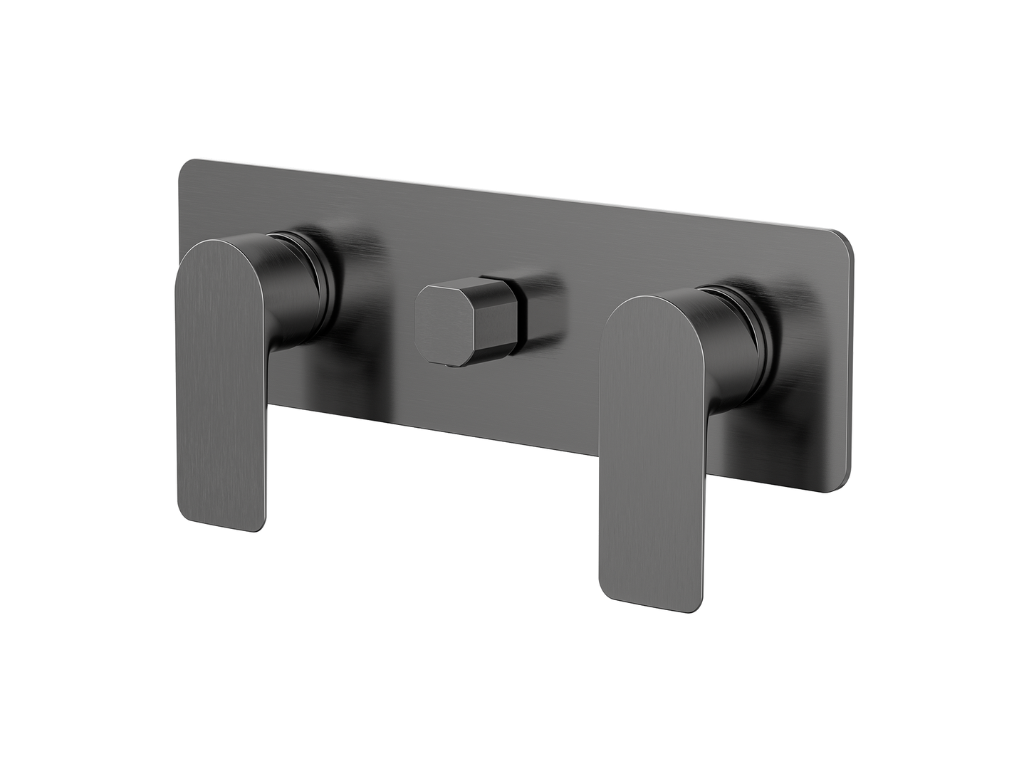 Ash Twin Shower / Bath Mixer with Centre Diverter Trim Kit