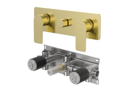 Ash Twin Shower / Bath Mixer with Centre Diverter