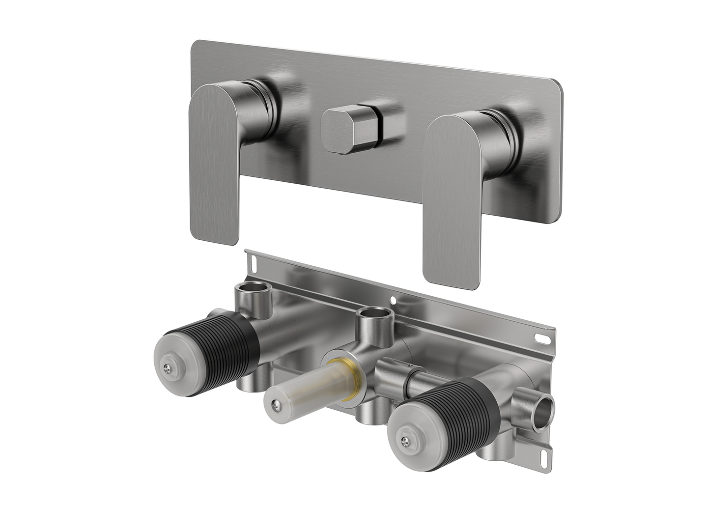 Ash Twin Shower / Bath Mixer with Centre Diverter