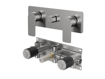 Ash Twin Shower / Bath Mixer with Centre Diverter