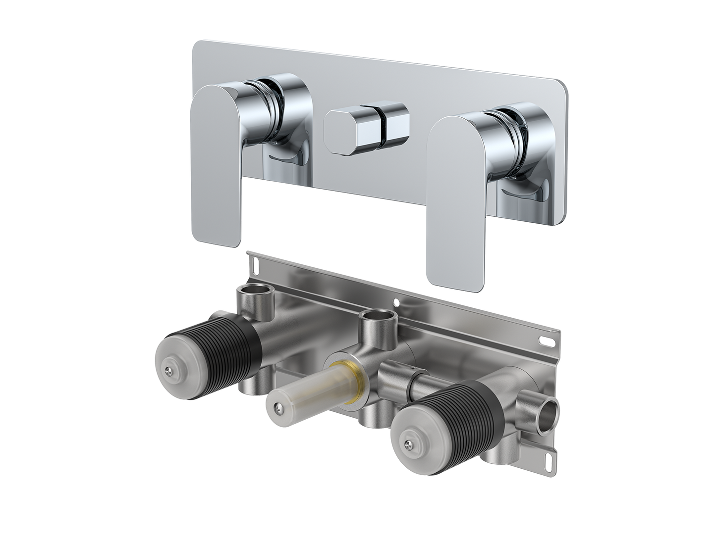 Ash Twin Shower / Bath Mixer with Centre Diverter