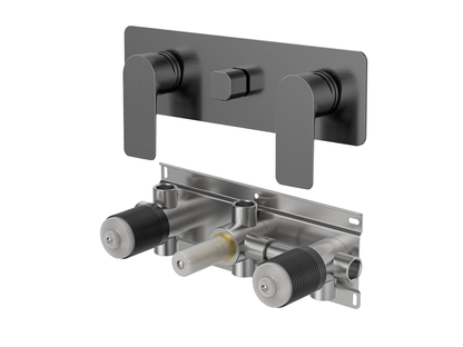 Ash Twin Shower / Bath Mixer with Centre Diverter