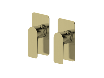 Ash Twin Shower/Bath Mixer Separate Plates Brushed Gold