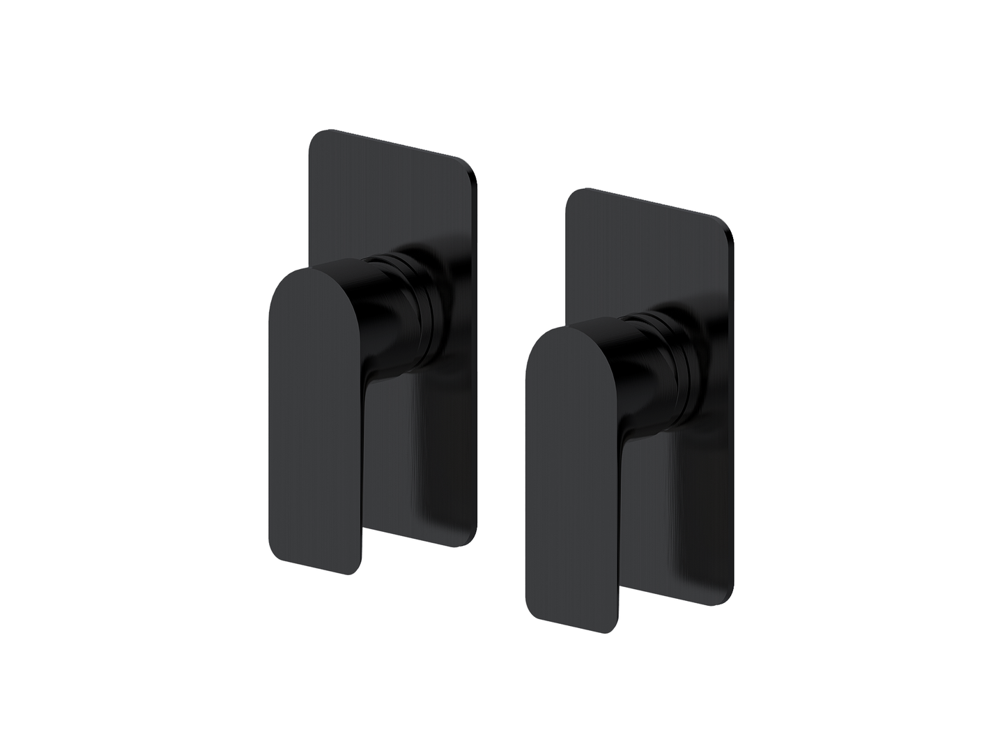 Ash Twin Shower/Bath Mixer Separate Plates Matte Black