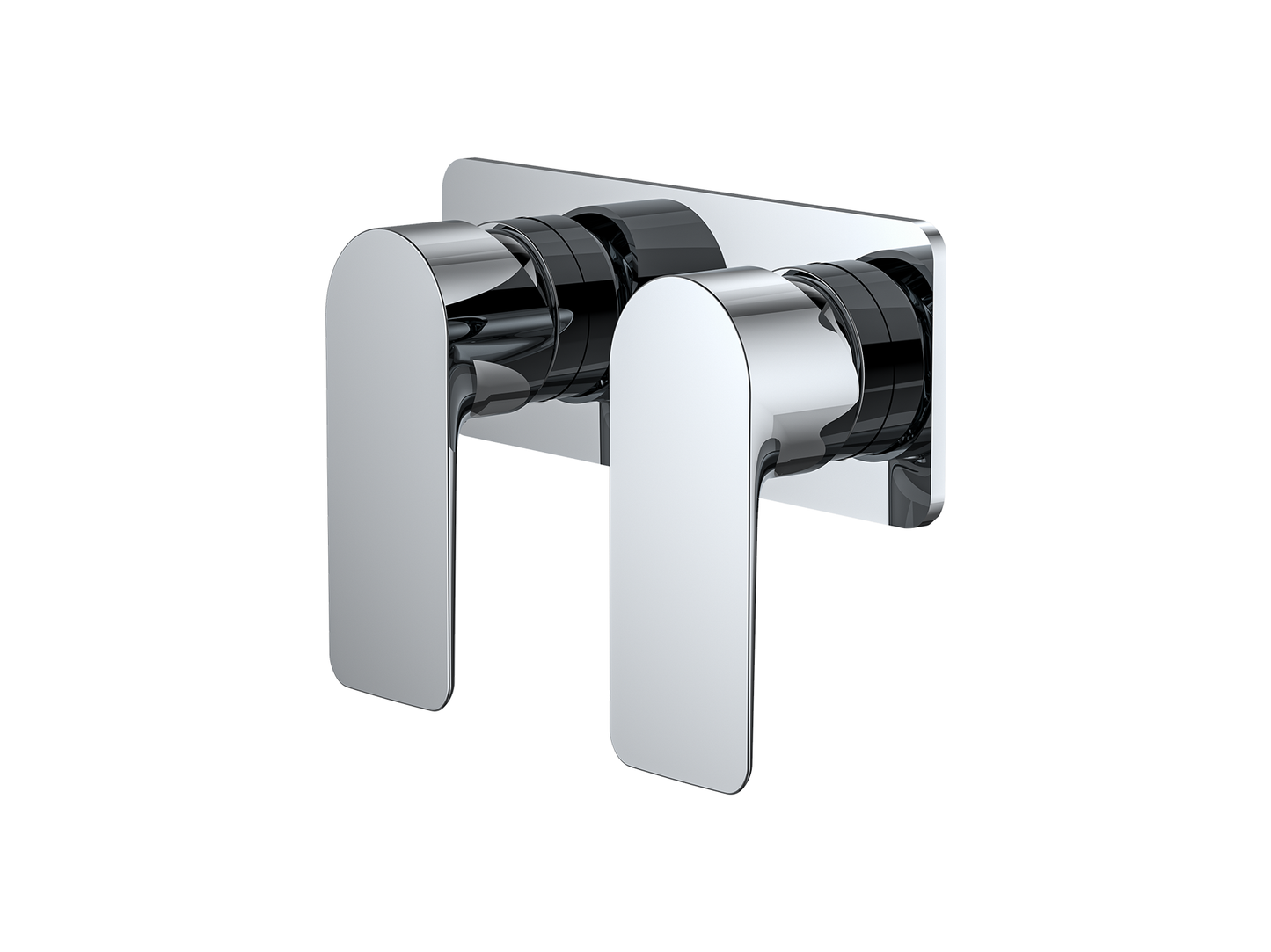 Ash Twin Shower/Bath Mixer Square Plate Chrome