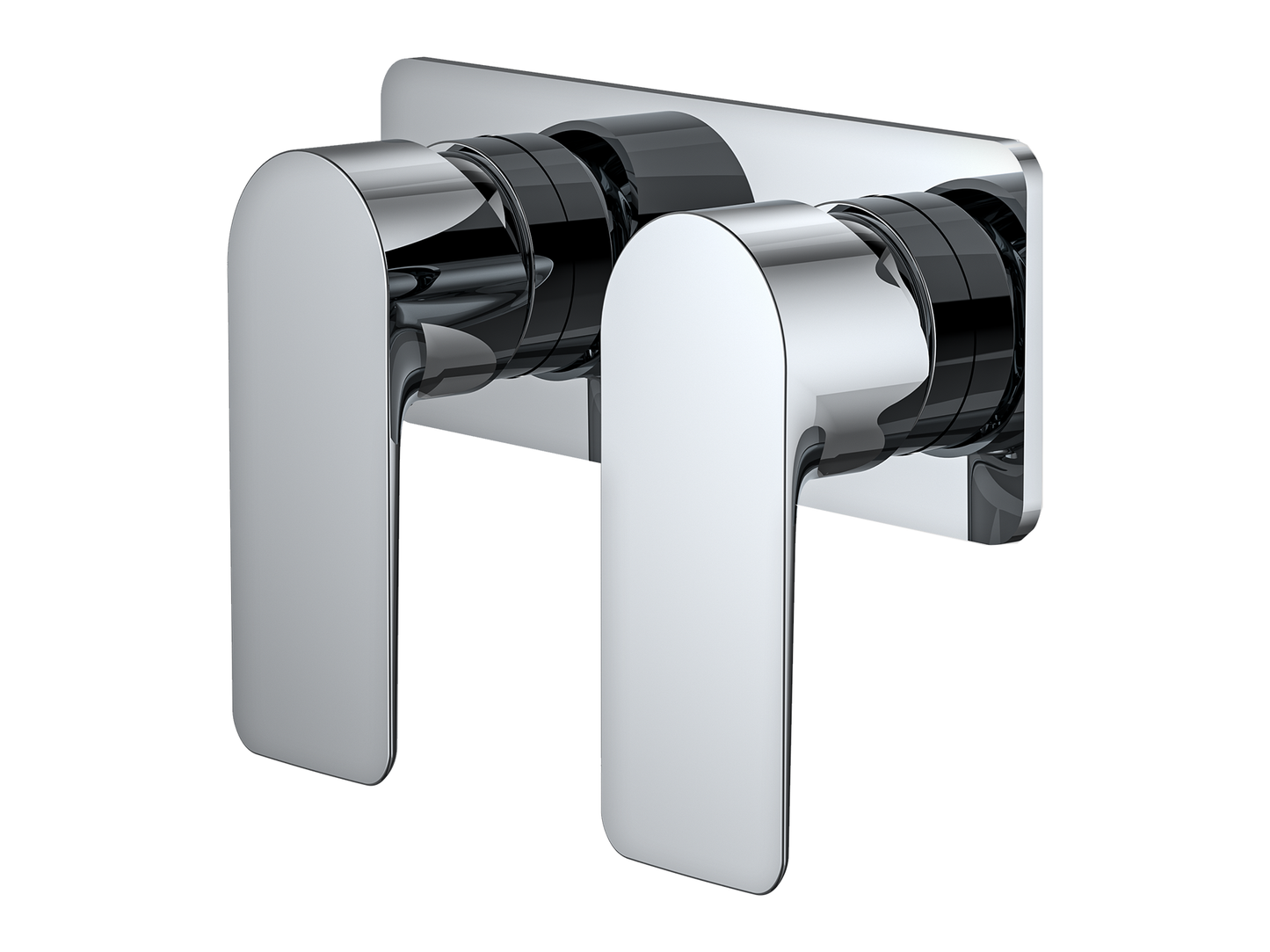 Ash Twin Shower/Bath Mixer Trim Kit Square Plate