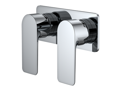 Ash Twin Shower/Bath Mixer Trim Kit Square Plate