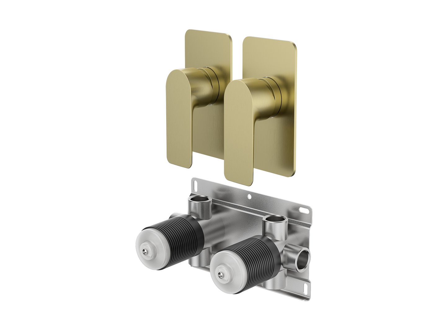 Ash Twin Shower/Bath Mixer Separate Plates