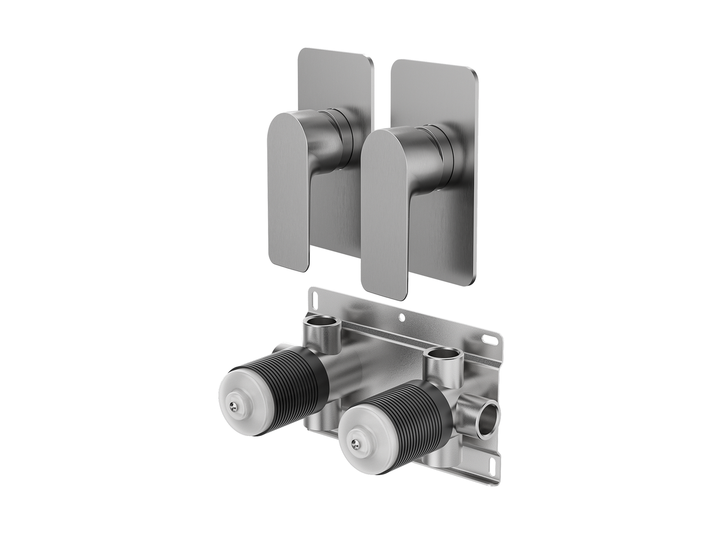 Ash Twin Shower/Bath Mixer Separate Plates