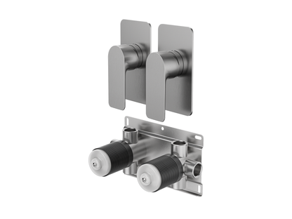 Ash Twin Shower/Bath Mixer Separate Plates