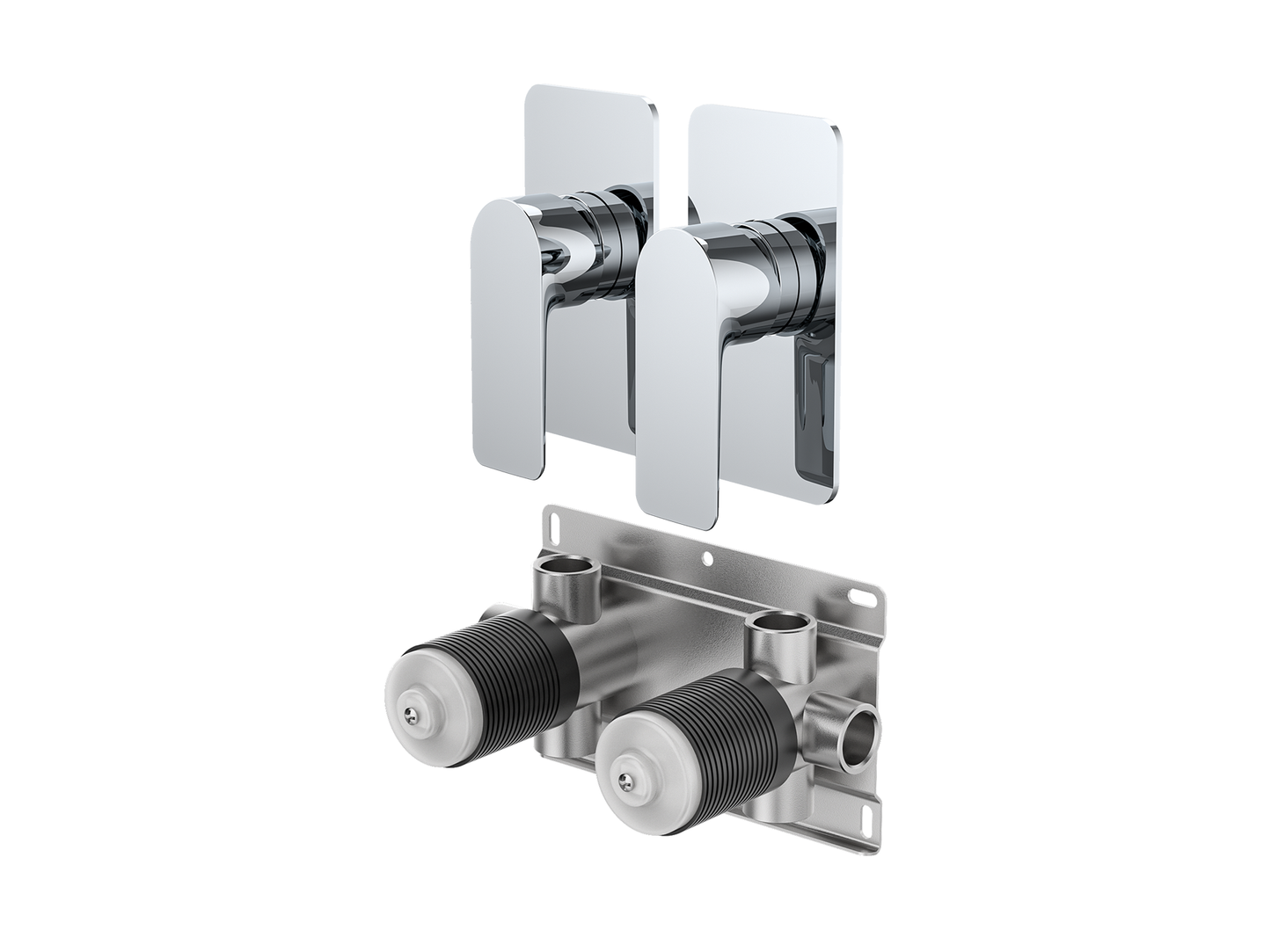 Ash Twin Shower/Bath Mixer Separate Plates