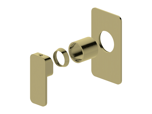 Aspen Wall Shower/Bath Mixer Brushed Gold