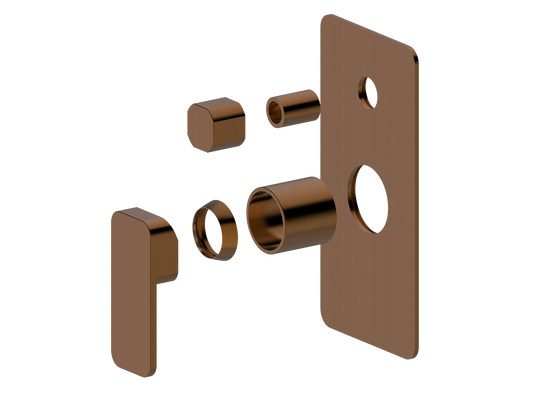 Aspen Wall Diverter Shower/Bath Mixer Brushed Copper