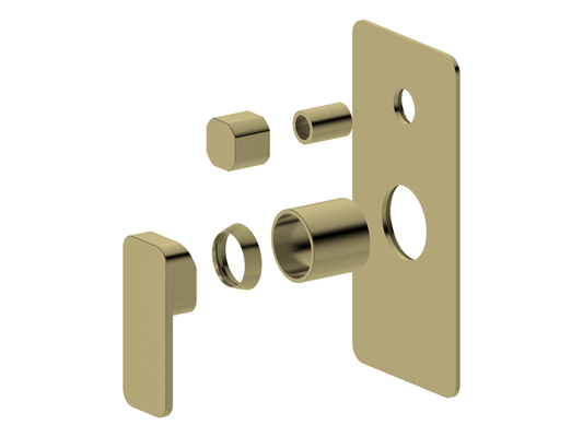 Aspen Wall Diverter Shower/Bath Mixer Brushed Gold