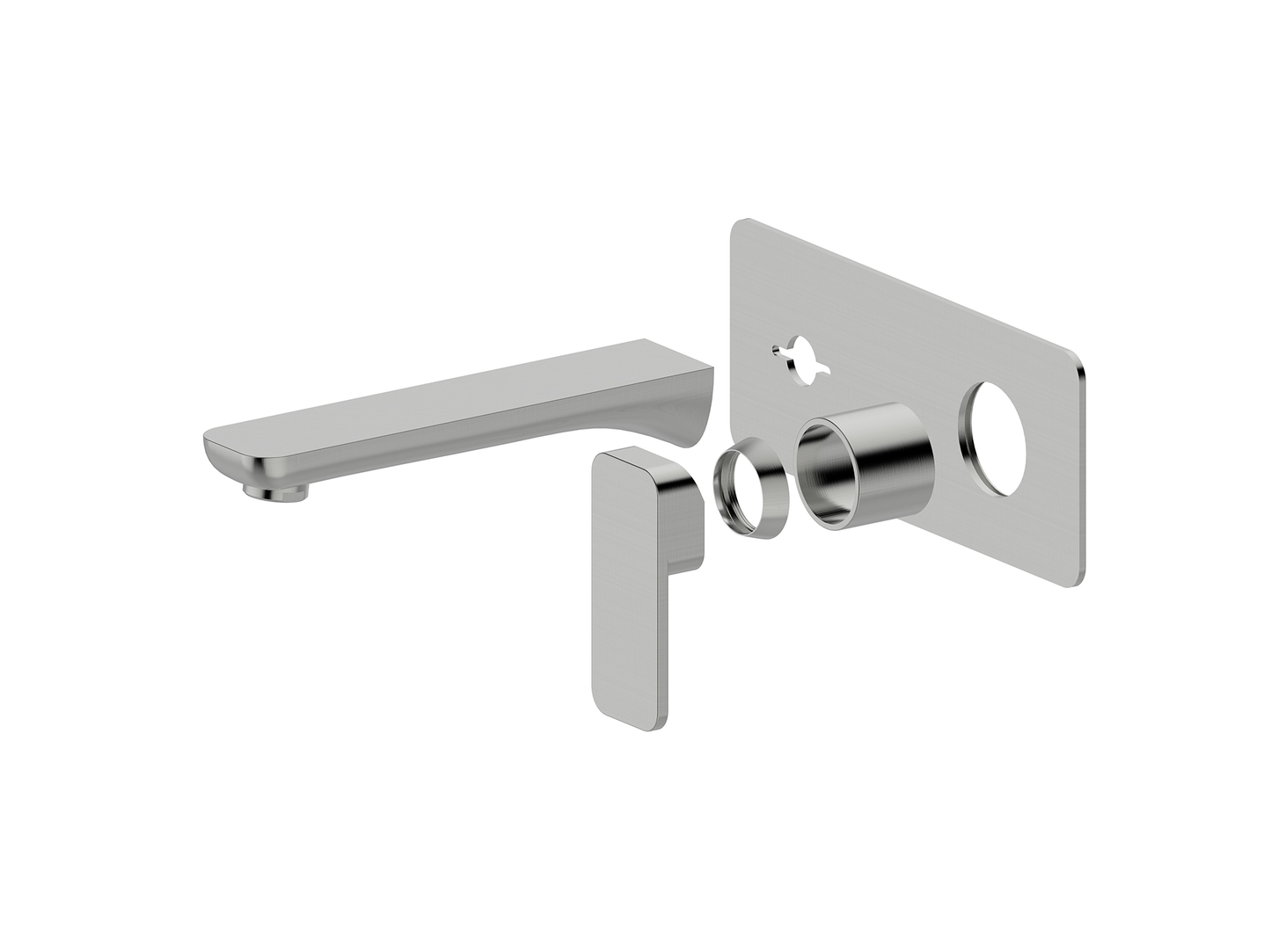 Aspen Wall Basin/Bath Mixer Brushed Nickel