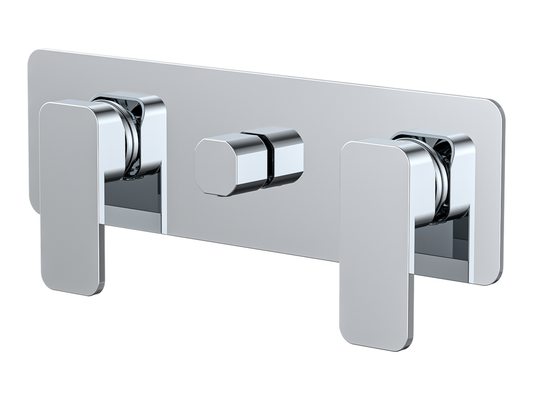 Aspen Twin Shower / Bath Mixer with Centre Diverter Chrome