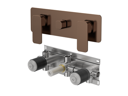 Aspen Twin Shower / Bath Mixer with Centre Diverter