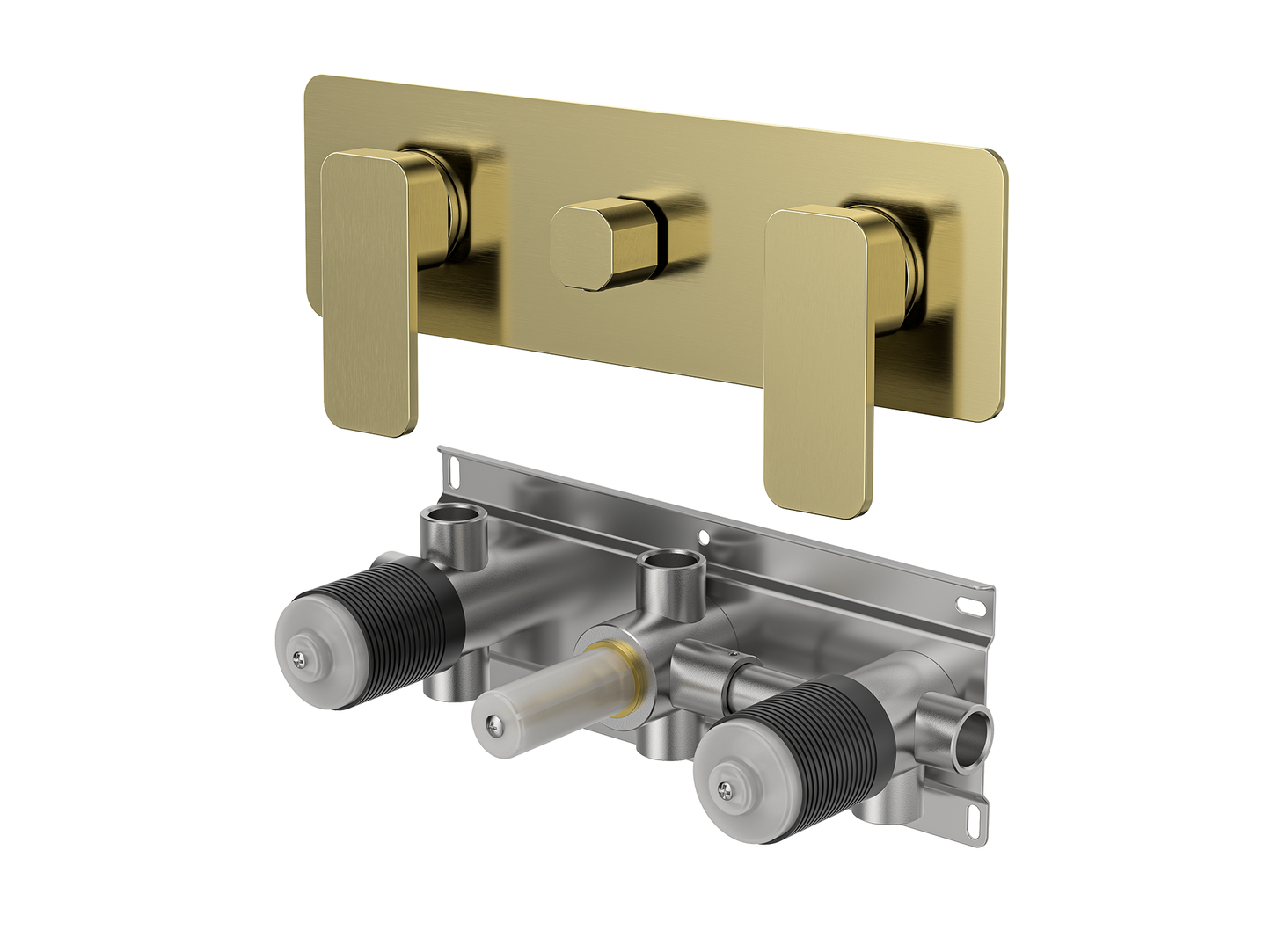 Aspen Twin Shower / Bath Mixer with Centre Diverter