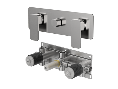Aspen Twin Shower / Bath Mixer with Centre Diverter