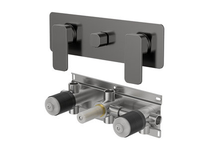 Aspen Twin Shower / Bath Mixer with Centre Diverter