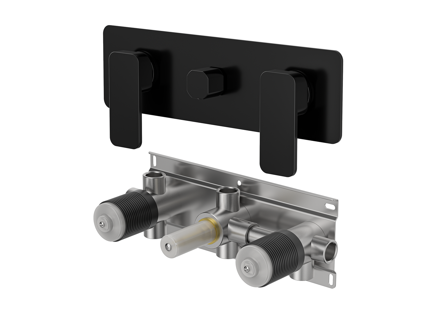 Aspen Twin Shower / Bath Mixer with Centre Diverter