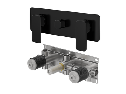 Aspen Twin Shower / Bath Mixer with Centre Diverter