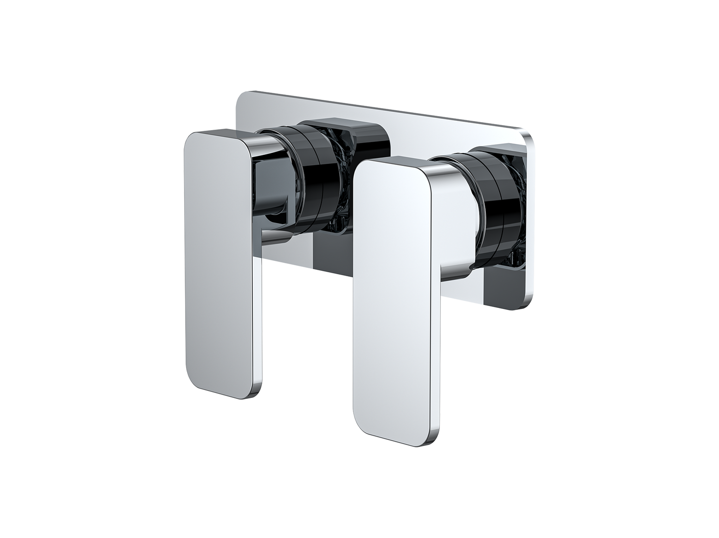 Aspen Twin Shower/Bath Mixer Square Plate Chrome