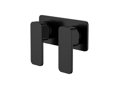 Aspen Twin Shower/Bath Mixer Square Plate Matte Black