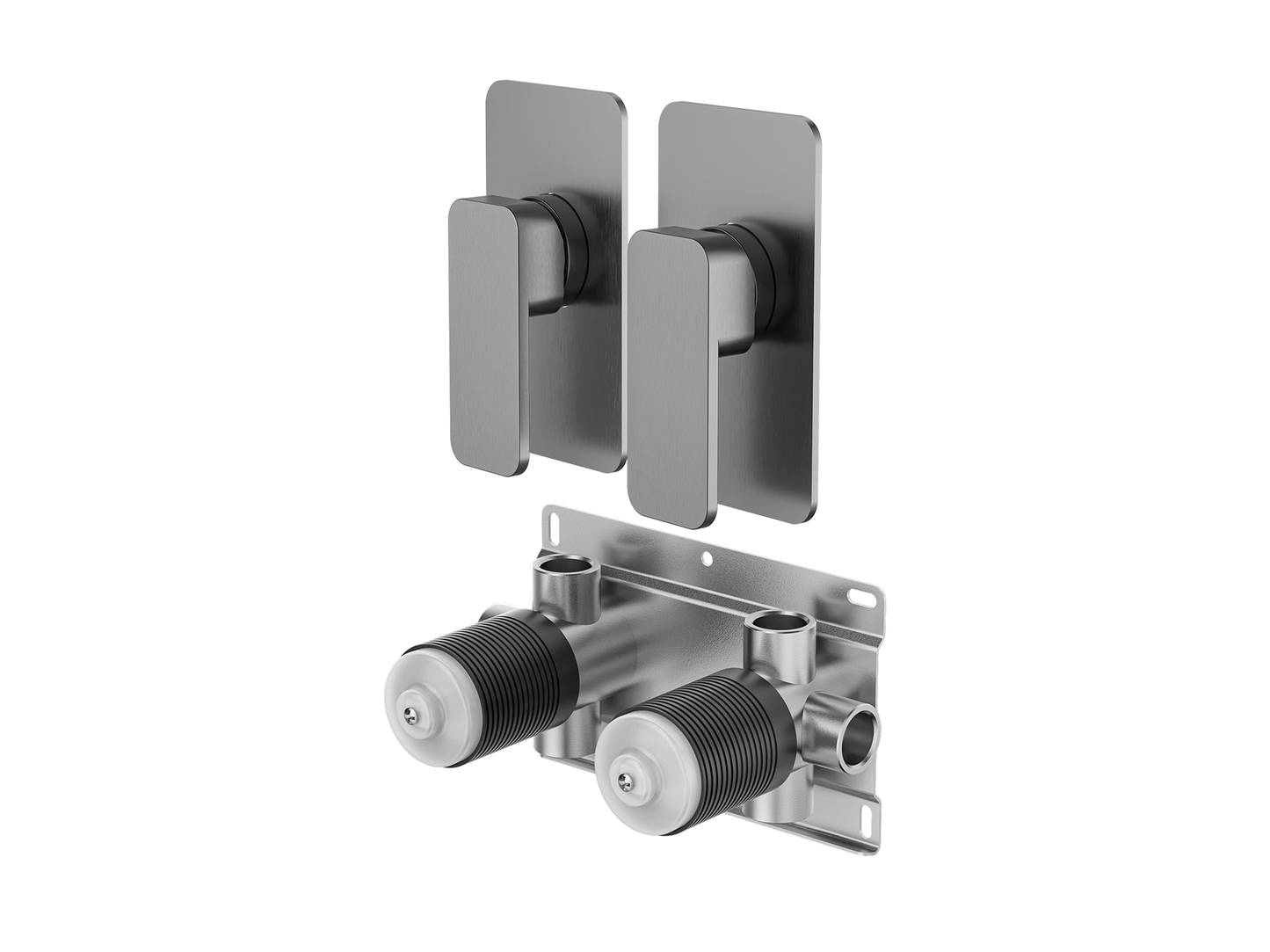 Aspen Twin Shower/Bath Mixer Separate Plates