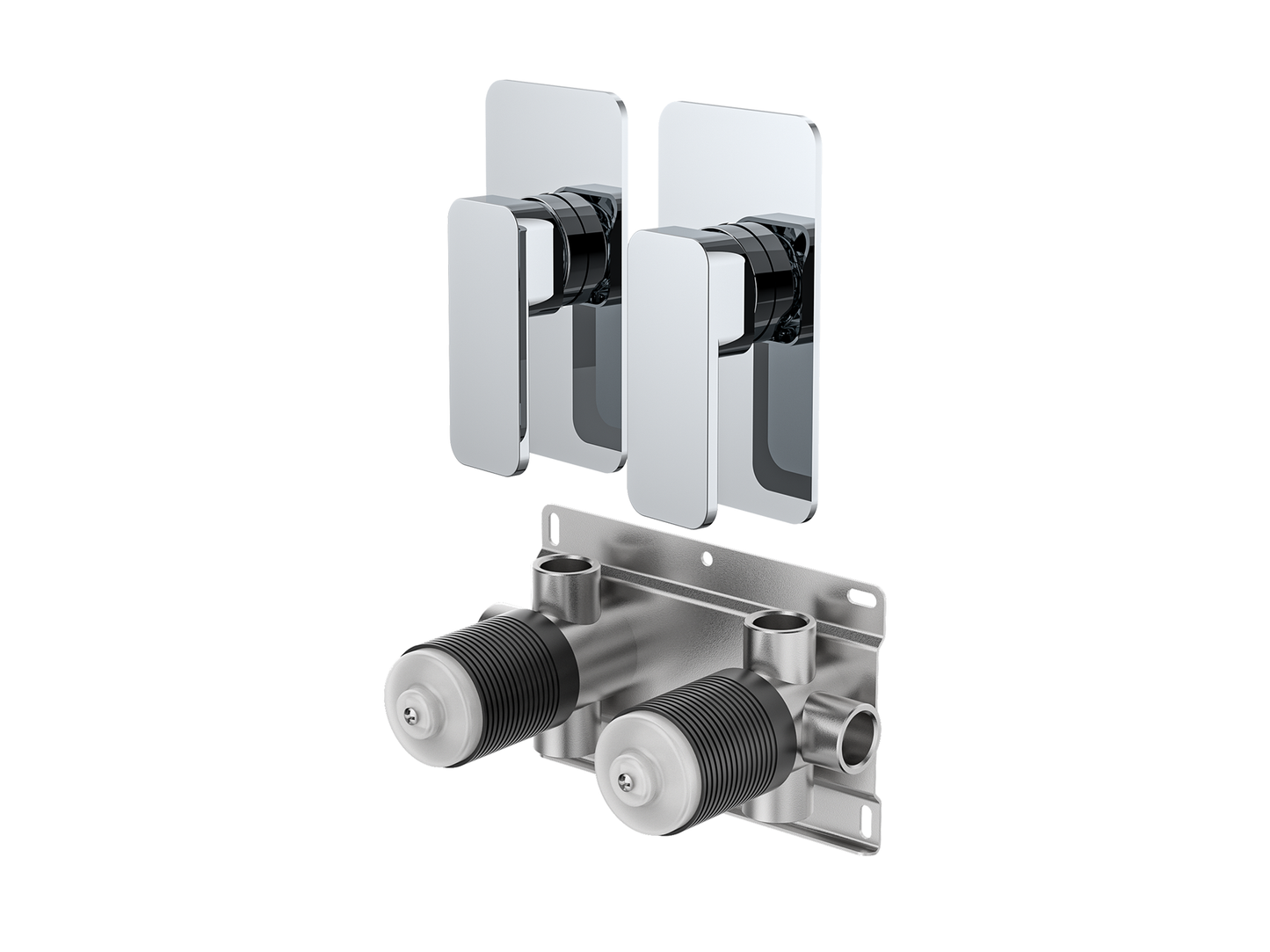 Aspen Twin Shower/Bath Mixer Separate Plates