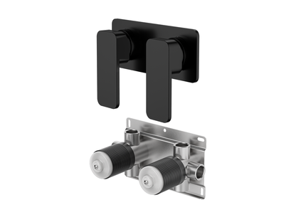 Aspen Twin Shower/Bath Mixer Square Plate