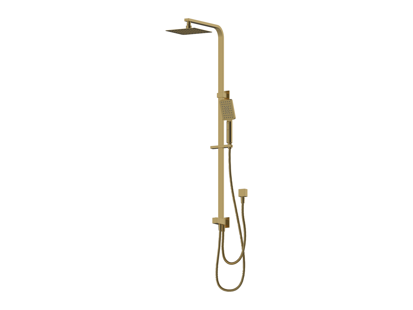 Aspen 2 Hose Twin Shower Rail Brushed Gold