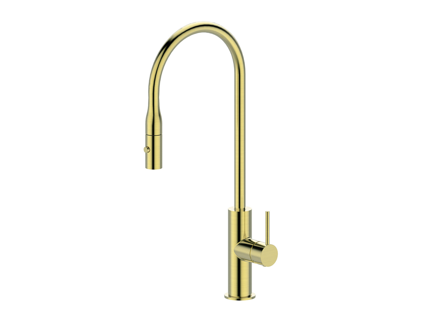 Bluebell Gooseneck Pullout Sink Mixer with Vegie Spray Brushed Gold