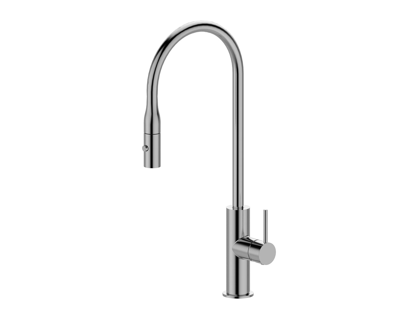 Bluebell Gooseneck Pullout Sink Mixer with Vegie Spray Brushed Nickel