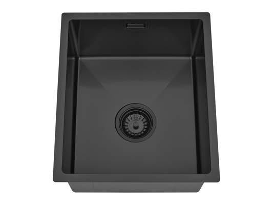 Hazel VII Single Bowl Sink with Overflow 380 x 440 x 230mm Gun Metal Black