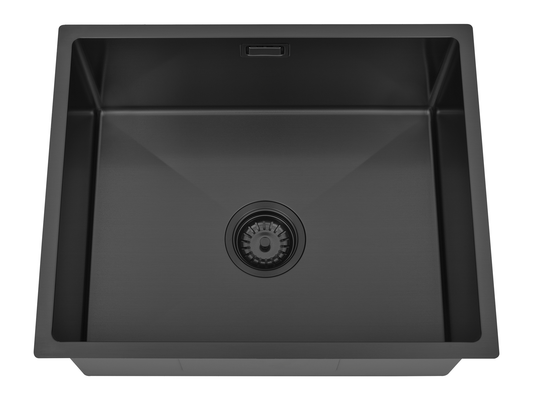 Hazel VII Single Bowl Sink with Overflow 540 x 440 x 230mm Gun Metal Black
