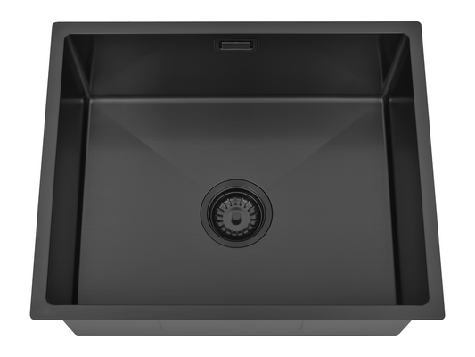 Hazel VII Single Bowl Sink with Overflow 540 x 440 x 300mm Gun Metal Black