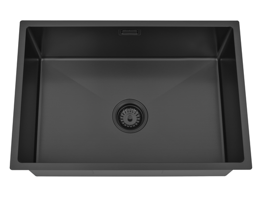 Hazel VII Single Bowl Sink with Overflow 640 x 440 x 230mm Gun Metal Black