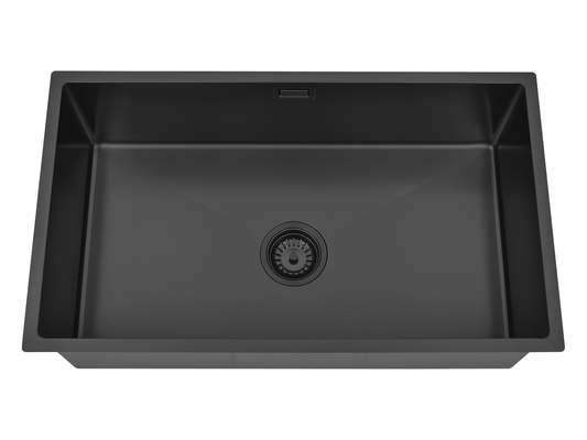 Hazel VII Single Bowl Sink with Overflow 760 x 440 x 230mm Gun Metal Black