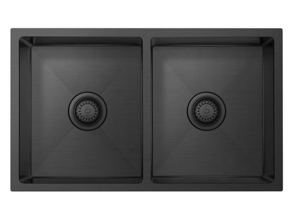 Hazel Double Bowl Sink 760 x 450 x 220mm Gun Metal Black